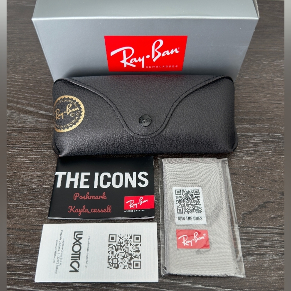 Ray-Ban Aviator Black Lenses RB3025 Gold Frame New - Picture 11 of 17